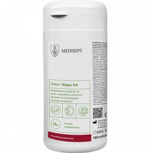 <b>Velox® Wipes NA puszka.</b> Bezalkoholowe chusteczki do mycia i dezynfekcji wyrobów medycznych.