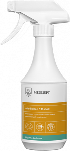 <b>Mediclean 530 Grill 500ml.</b> Pianka do czyszczenia i odtłuszczania przypalonych powierzchni.