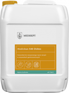 <b>Mediclean 540 Dishes 10l.</b> Płyn do maszynowego mycia naczyń.