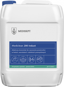 <b>Mediclean 200 Indust 5l.</b> Koncentrat do czyszczenia powierzchni w obiektach przemysłowych.