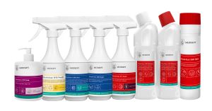 <b>Zestaw czysta łazienka.</b> 8 produktów do sprzątania w łazience.