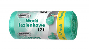 <b>Grosik worki na śmieci łazienkowe</b> - Zielone 12L 48szt.