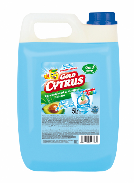 <b>Płyn do naczyń Gold Cytrus </b> - Aloes +avocado 5L