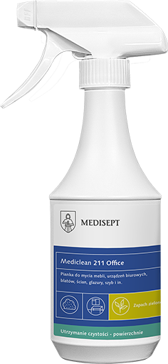 <b>Mediclean 211 Office 500ml. </b> Preparat do mycia mebli, urządzeń biurowych.