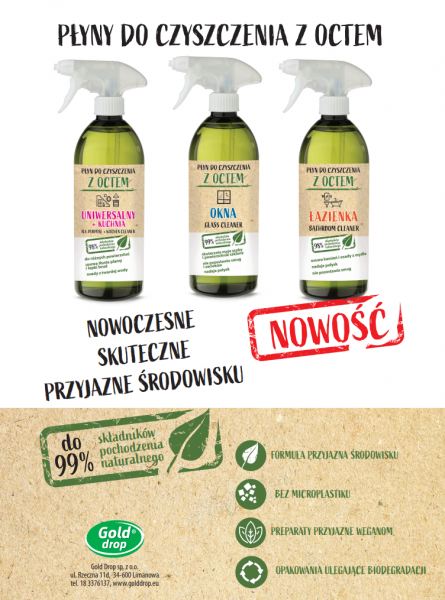 <b>Zestaw do czyszczenia z octem</b> - Zestaw przyjazny środowisku 3 produktów o poj. 750 ml