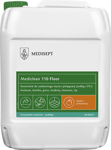 <b>Mediclean 110 Floor Pomarańcza 5l. </b>Preparat do bieżącego mycia podłóg.
