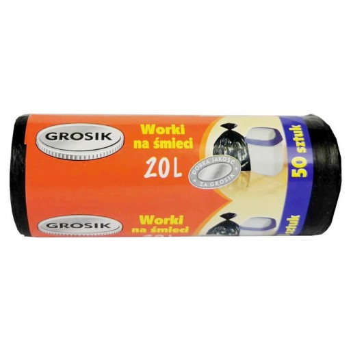 <b>Grosik worki na śmieci</b> - Czarne 20L 50szt.