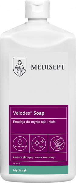 <b>Velodes Soap 500ml.</b> Emulsja do mycia rąk i ciała.