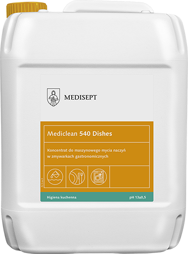 <b>Mediclean 540 Dishes 10l.</b> Płyn do maszynowego mycia naczyń.