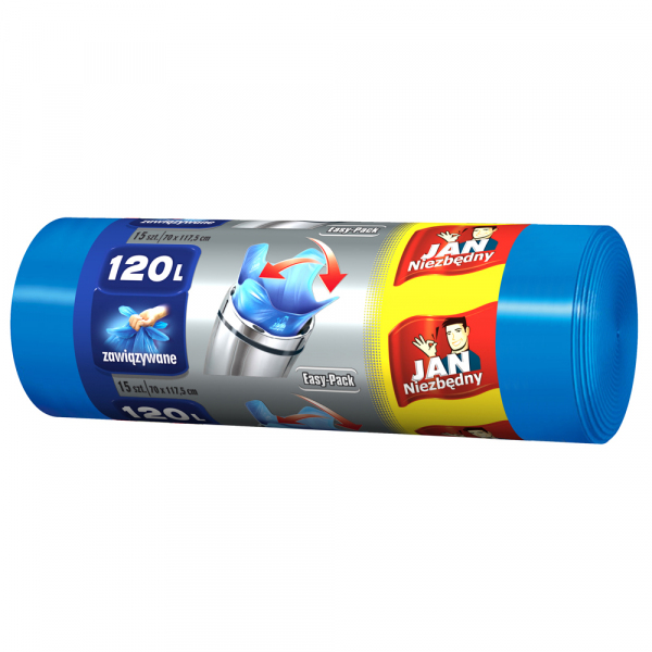 <b>Jan Niezbędny Worki na śmieci</b> - Easy Pack niebieskie 120l 15 szt.