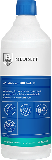 <b>Mediclean 200 Indust 1l.</b>Koncentrat do czyszczenia powierzchni  w obiektach przemysłowych.