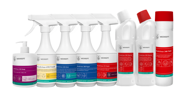 <b>Zestaw czysta łazienka.</b> 8 produktów do sprzątania w łazience.